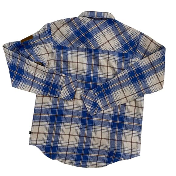 Howitzer Blue Plaid Button-Down Flannel Long Sleeve Shirt Size 100% Cotton Small - Picture 5 of 10